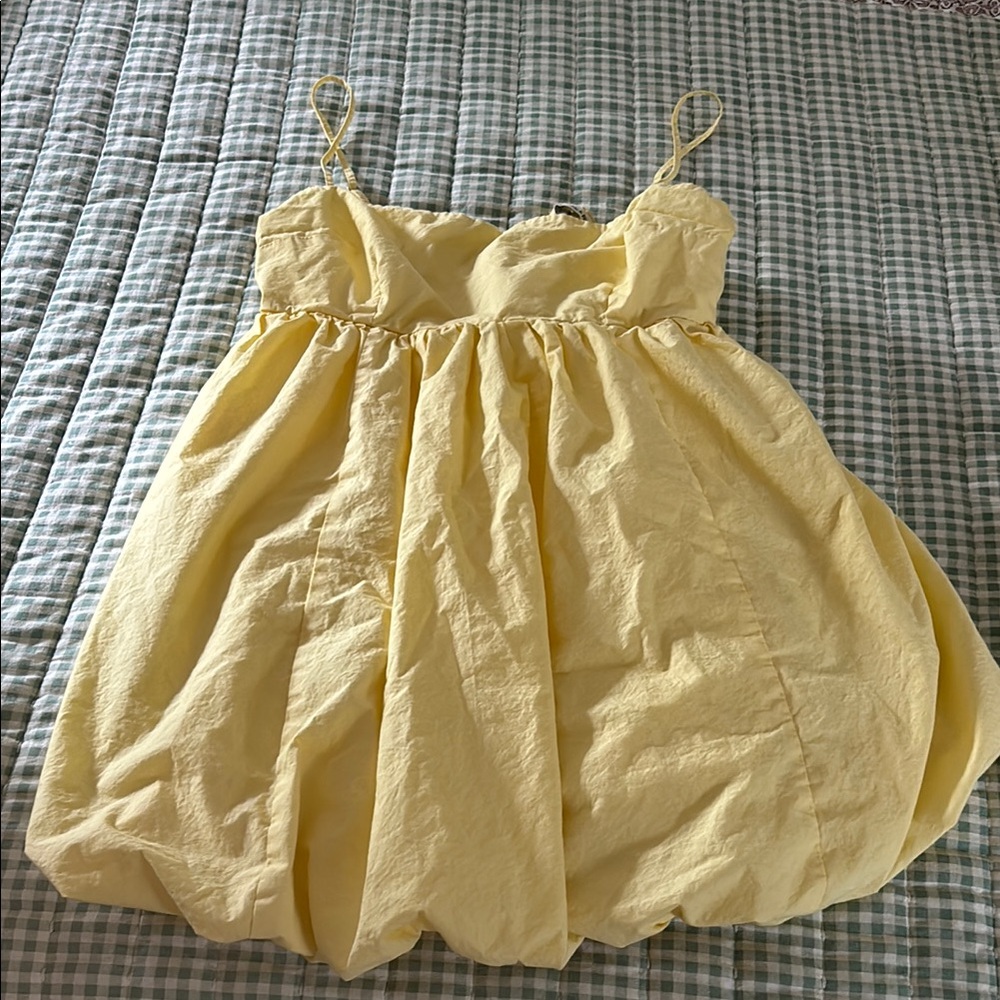 Abercrombie & Fitch Yellow Ruched Sundress